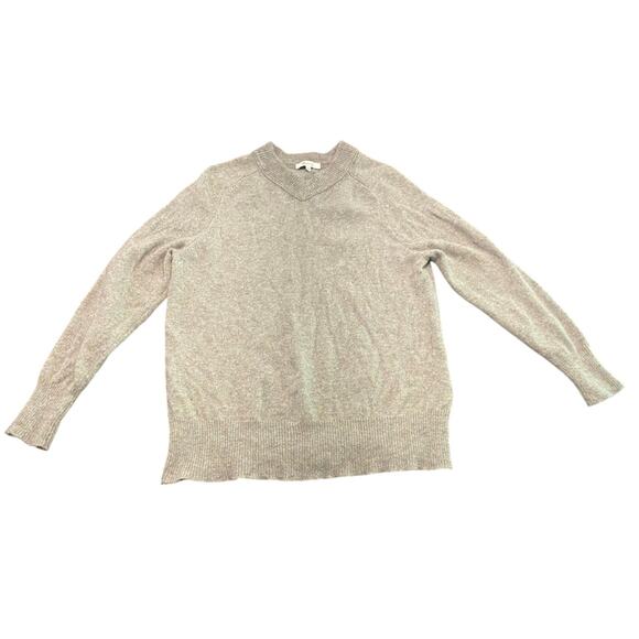 Madewell Vneck Gray Long Sleeve 100% Merino Wool Size Small Fair Trade Factory - Picture 1 of 6